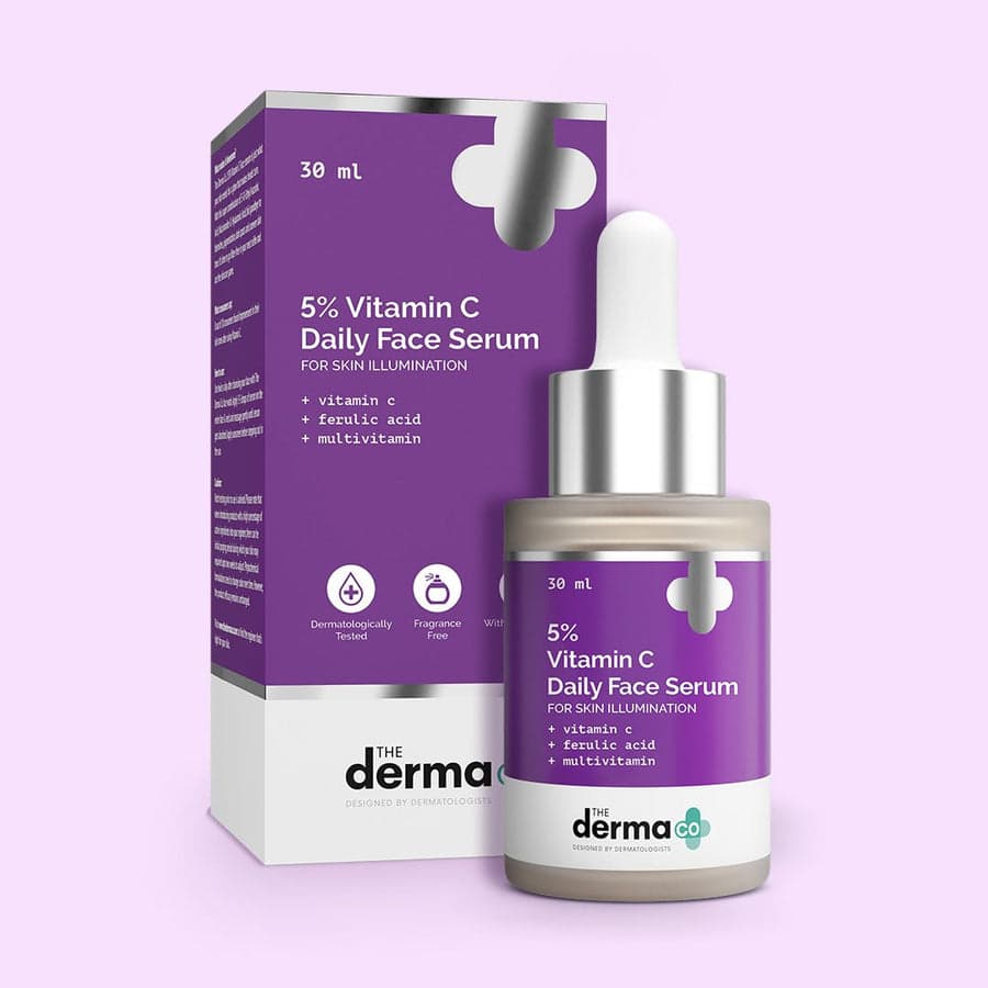 The Derma Co 5% Vitamin C Daily Face Serum bottle