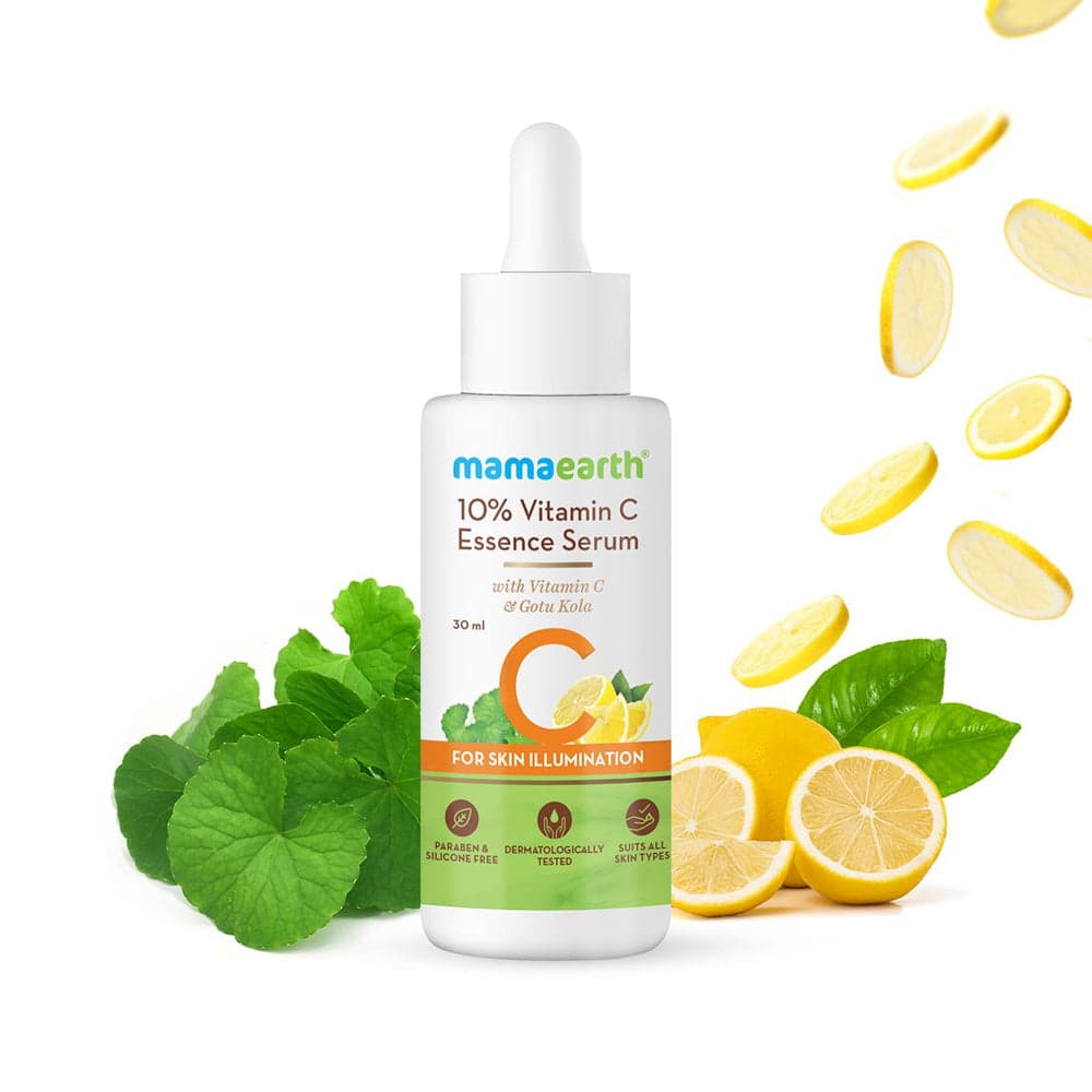 Mamaearth 10% Vitamin C Essence Serum bottle